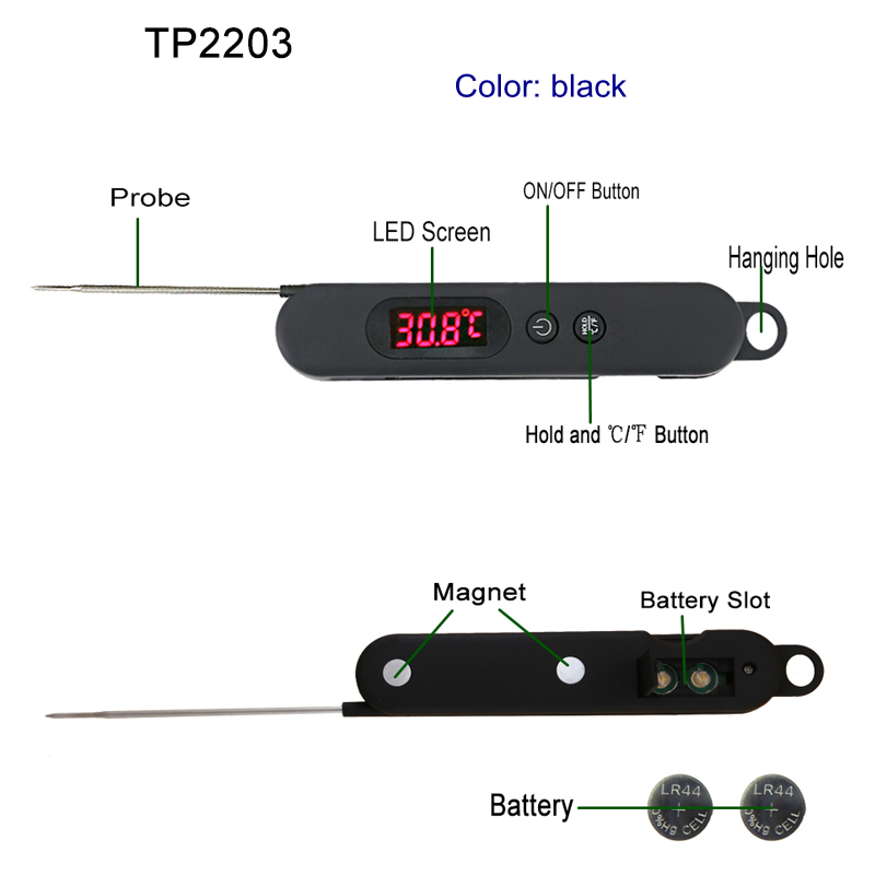 Alibaba.com 2019 Ecran LED Masurarea digitală a temperaturii cărnii Super Fast Read Thermometer