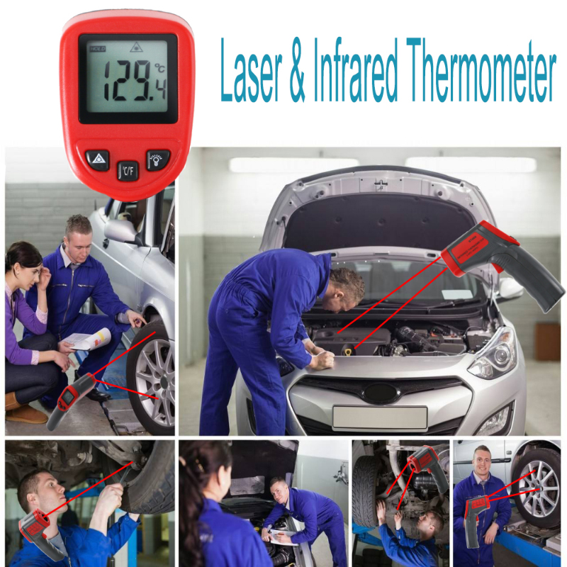 Denumirea mărcii Aplicație de pistol cu ​​termometru cu infraroșu personalizat Obiecte industriale Contor digital de temperatură LCD în aer liber