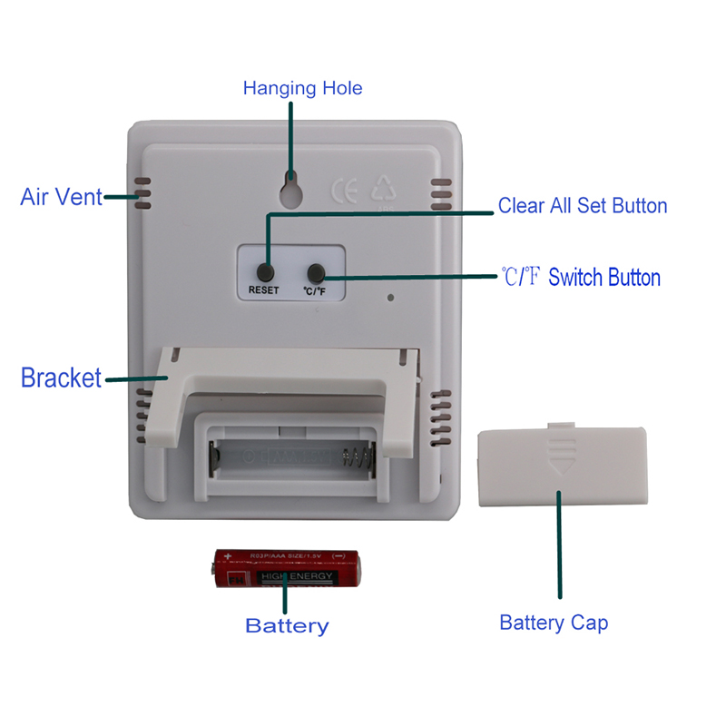 Vânzare fierbinte Termometru digital Tester de umiditate Tester Igrometru Contor de temperatură
